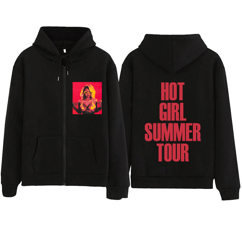 Tour da menina Megan Thee Garanhão Zipper Hoodie, Harajuku Pulôver, camisola quente, Streetwear Tops, Fãs Presente, Verão
