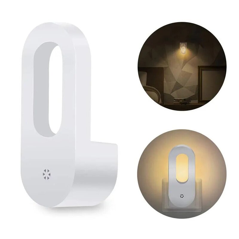 Lâmpada inteligente sem fio do sensor de luz do diodo emissor de luz do bulbo da noite plugue da ue 2700k branco quente da lâmpada de emergência da parede para o quarto do corredor