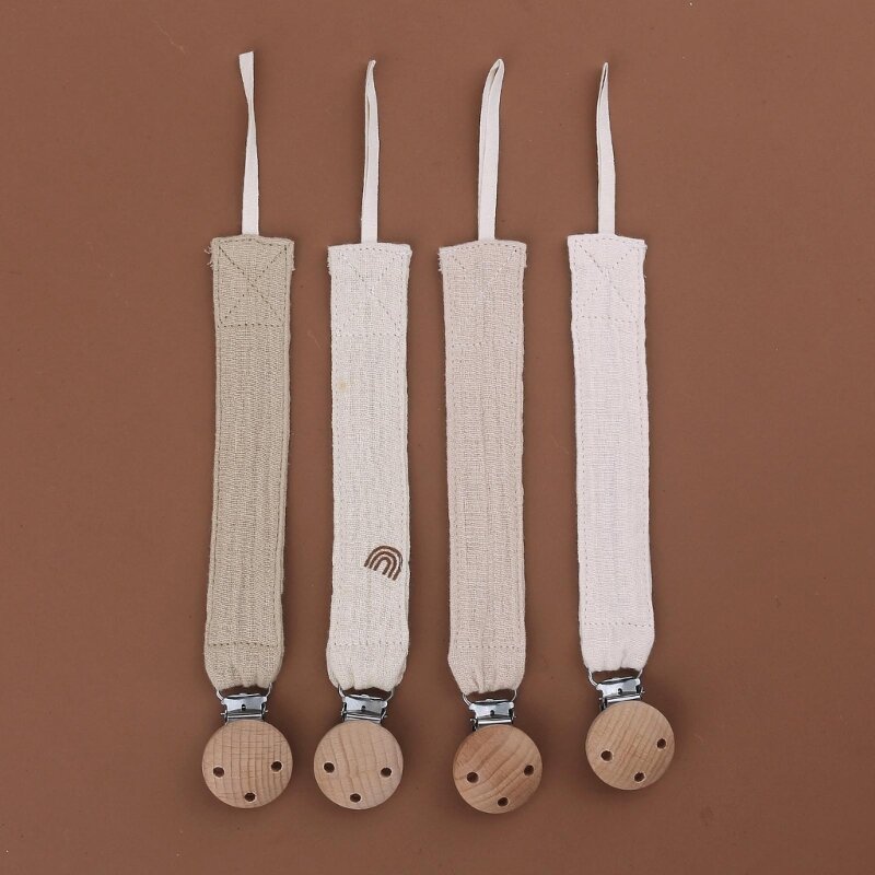 4pcs Infant Pacifier Clips Soft Cotton Soother Holder Nursing Teether Clip Nipple Holder Baby Pacifier Chain