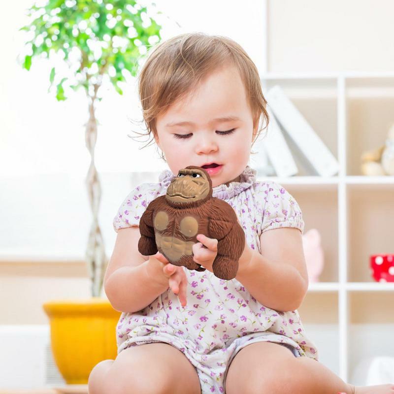 Mainan Remas gorila mainan anti stres penghilang stres mainan hewan sensorik cubit Prank karet peregangan Rebound mainan dekompresi untuk anak-anak