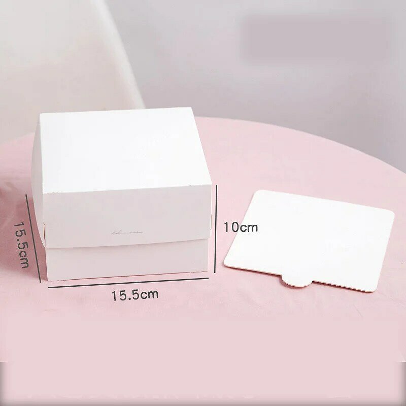 1pc White French Pastry Cake Box Rectangular Baking Mousse Cake Pastry Packaging Box Wedding Party Custom Packaging Box