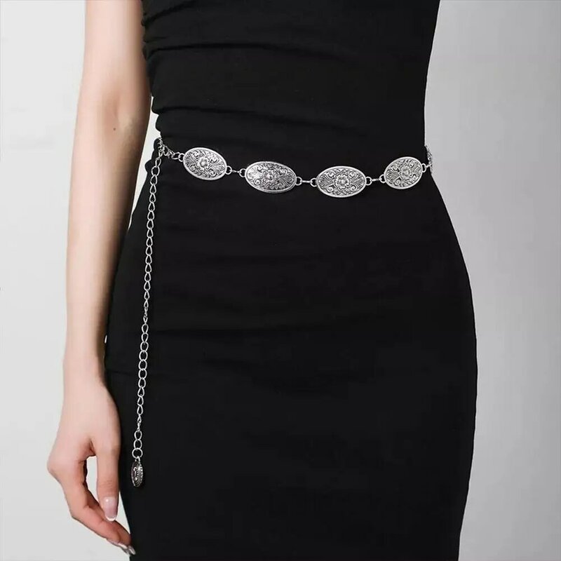 Accesorios de cadena de cintura de estilo Thnic para mujer, cinturón de Metal versátil bohemio, vestido de cintura para mujer, gama alta con A6M3, 1 piezas