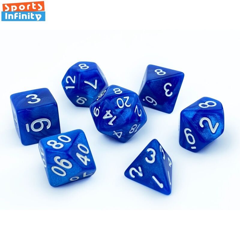 7pcs/set Pearl Pattern Acrylic Number Dice kit for TRPG RPG Running Team D20 D12 D10 D8 D6 D4 Table Game Board Game Dnd Dice Set