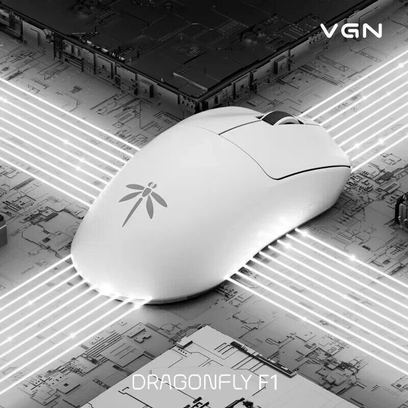 VGN Dragonfly F1 MOBA Mouse F1 Pro Max, tetikus game ringan 2 Mode 2.4G tipe-c baterai panjang, hadiah
