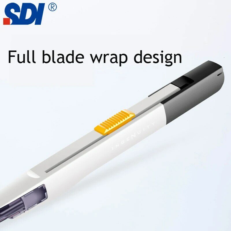 SDI Small Utility Knife Anti Shaking Clamping 30 ° Sharp Angle Paper Box Cutter Self-Locking Design Retractable couteau Statione