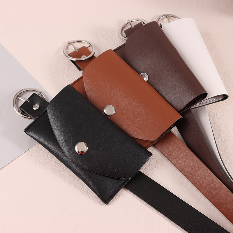 Cinturón ajustable de PU con hebilla de Metal para mujer, bolsa para teléfono, cinturones decorativos para mujer, bolsa de trabajo para vendedor, 100CM