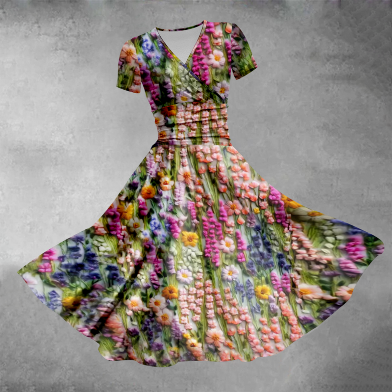 Vestido de verano de lujo para mujer, maxivestido Sexy con flores, elegante, Retro, a la moda, 2024