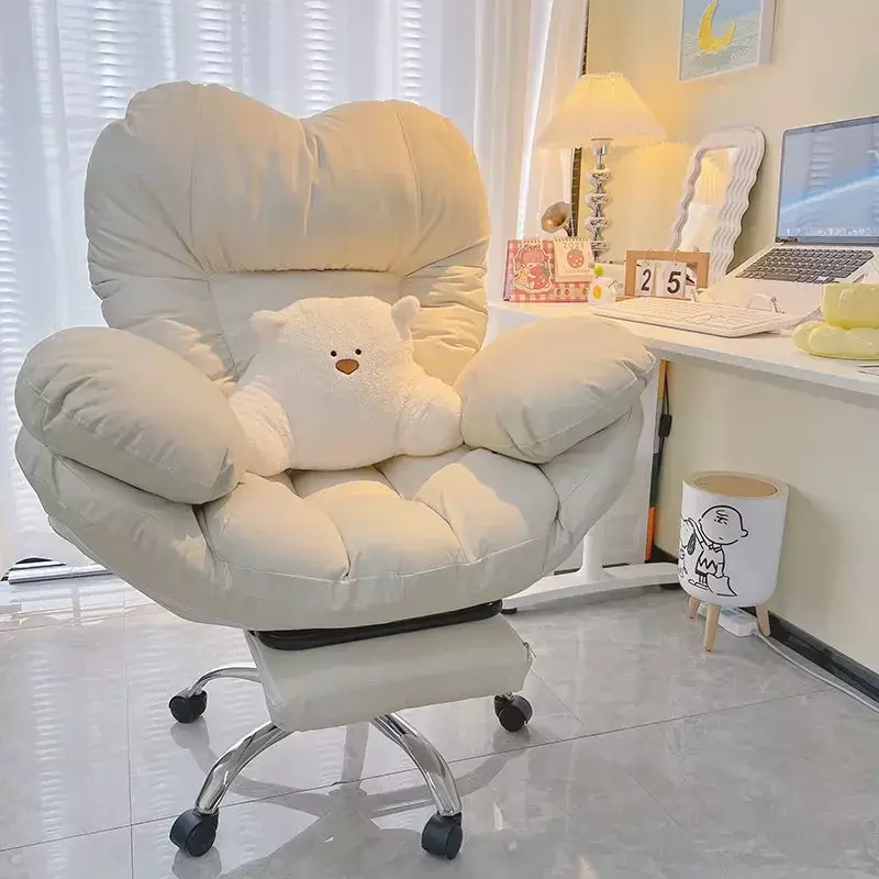 Silla de ordenador cómoda para el hogar, sofá de escritorio con respaldo sedentario, silla perezosa para dormitorio, silla de oficina, silla de juego ergonómica