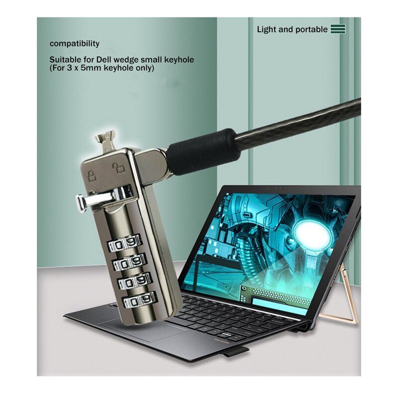 Anti-Theft Laptop Lock, fechadura pequena Keyhole, adequado para DELL Alien Spirit, Burning Computer, 7000, 3x5mm