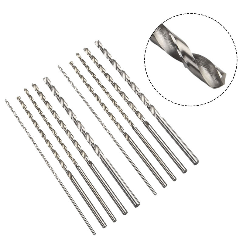Electric Drill Drill Bit Power Tools Drilling Machines Accessories Extra Long 4mm 5mm High Speed Steel Silver 10PCS