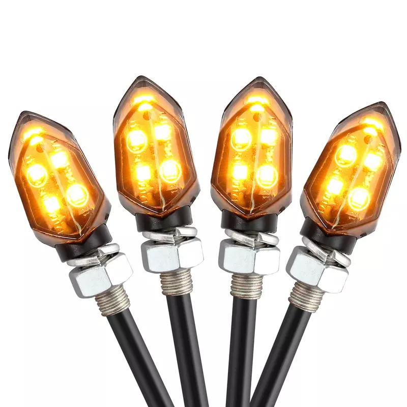 Universal Turn Signals para a motocicleta, LED Light, IP65 Mini Indicadores, Luzes de sinalização para Harley e Yamaha, 4 PCs