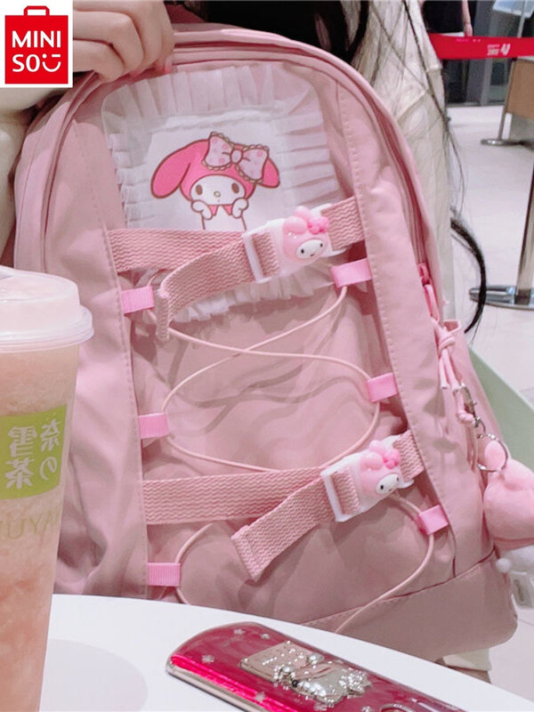 MINISO Cartoon Melody Zipper Buckle Large Capacity School Bag Cute Children's Backpack
