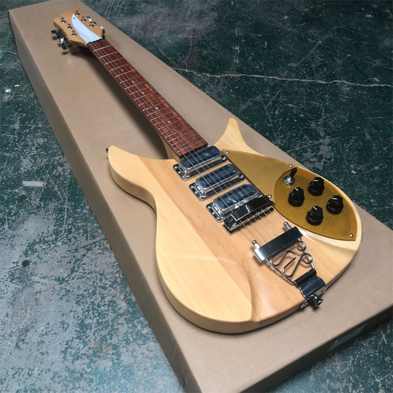 Nowy Rick 325 gitara elektryczna, naturalny kolor drewna, jazz, efektywna długość akordu 527mm, darmowa wysyłka