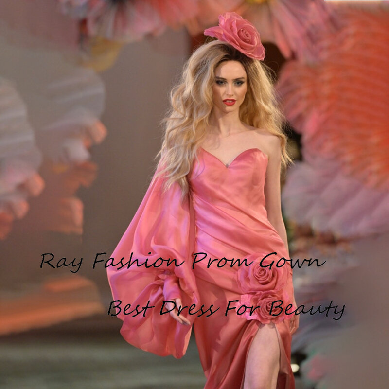 Robe de Rhdroite en satin avec une fente sexy, chérie gracieuse, fleurs d'azole initiées, fête formelle, quelle que soit la robe de Rh