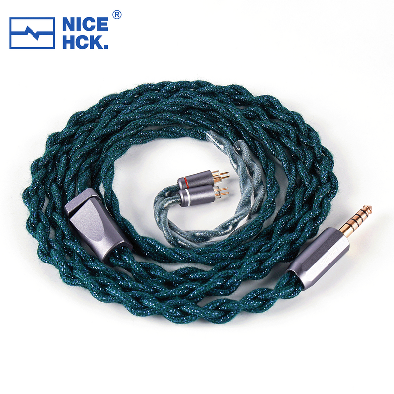 NiceHCK-GreenGod Ceramic Copper Alloy Upgrade Headset, OFC Degaussing Plug, Fio IEM, 0,78mm, Cabo de fone de ouvido 2Pin para SR5 Bravery