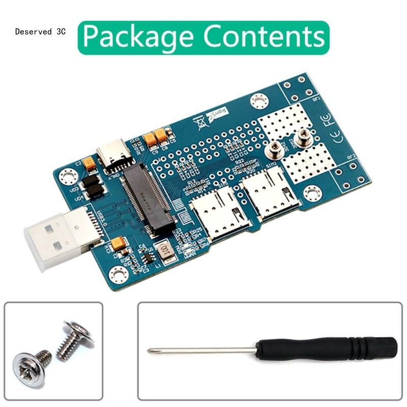 R9CB NGFF M.2 Wireless Card to USB Adapter Card with Card Slot for WWAN LTE Module for Desktop/Embedded System