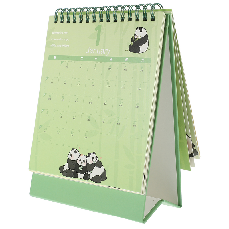 Calendário Chinês Pendurado Com Padrão Panda, Calendário De Mesa, Doméstico E Escritório