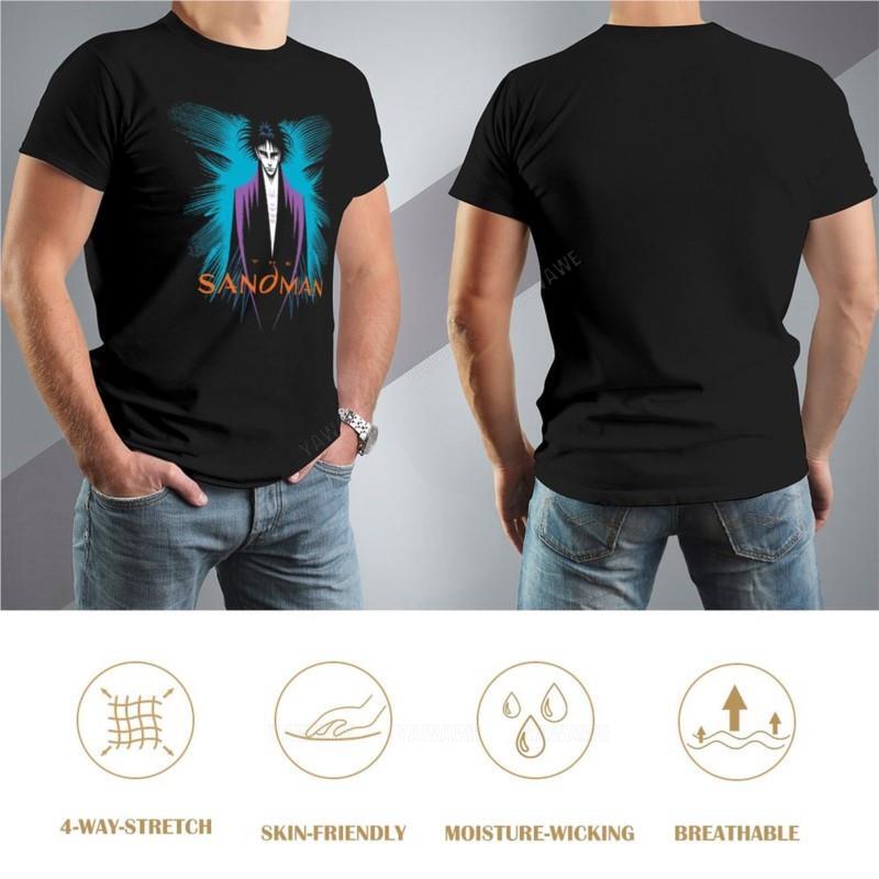 Mann schwarz T-Shirts der Sandmann T-Shirt benutzer definierte T-Shirts Kurzarm T-Shirt T-Shirt Herren T-Shirts Rundhals ausschnitt T-Shirt