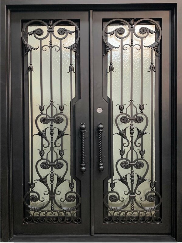 Porta de segurança exterior dupla ferro, porta francesa Design, alta qualidade
