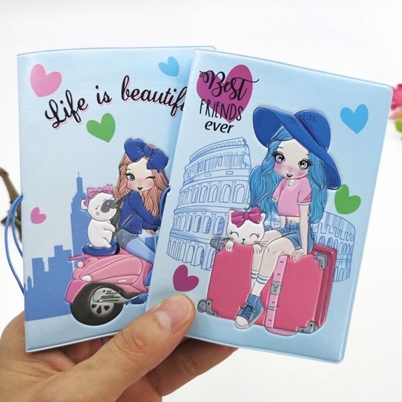 Cute Travel Accessories Passport Holder PVC 3D Print Leather Men Travel Passport Cover Case Card ID Holders