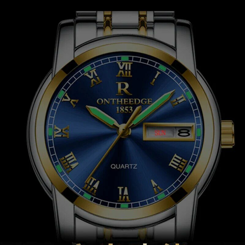 Dropshipping złoty Relogio Masculino Top luksusowa marka zegarek dla mężczyzn tydzień kalendarz biznes męskie zegarki kwarcowe wodoodporny zegar