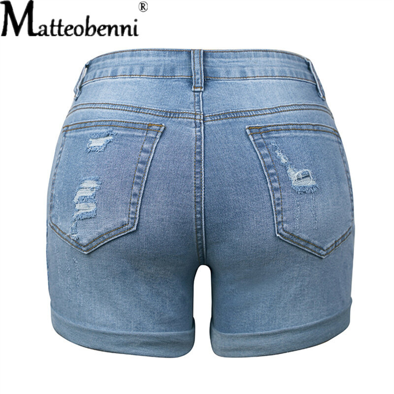 2024 neue Sommer Damen Denim Shorts lässige Mode Loose Hole Jeans Shorts mit Taschen coole Frauen Street Denim Booty Shorts
