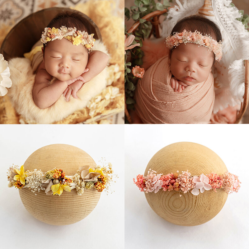 Baby Headband Newborn Photography Props Flower Headband Headwear Headdress Photo Props Studio 0-3 Month Baby Photo Accessories