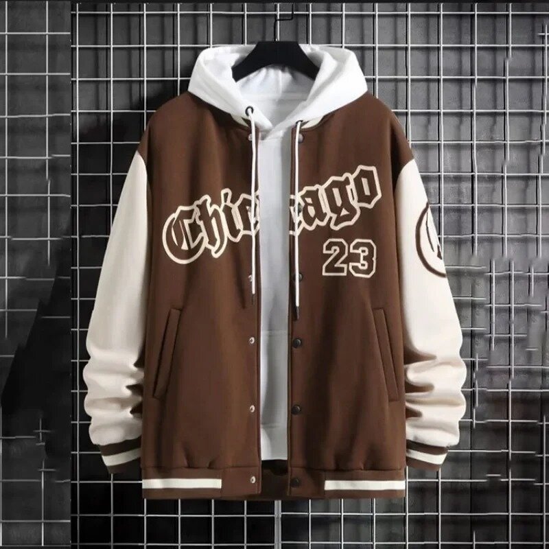 Модная брендовая мужская бейсбольная куртка в американском стиле, сезон 2024, свободная повседневная куртка в стиле Харадзюку