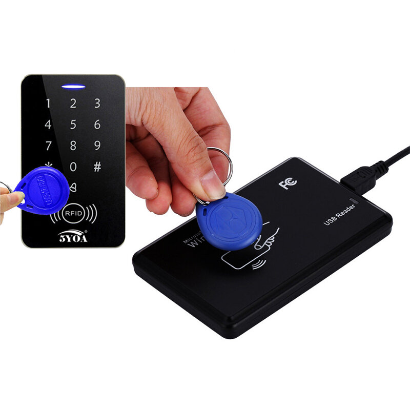 5Pcs ABS Community Access Control Sensor Card With Key Chain, Intelligent Property Elevator Card