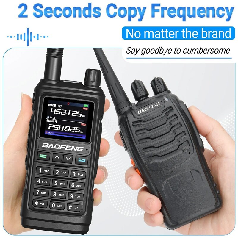 Baofeng-walkie-talkie 17 proロングレンジ,フルバンドエアバンド,ワイヤレスコピー周波数,双方向ラジオ,type-c,GPS,k5 plus