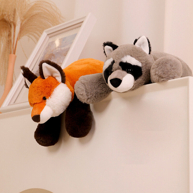 Cartoon Raccoon Fox Stuffed Doll Soft Comfortable Skin-friendly Plush Doll for Baby Hugging Plush Toy