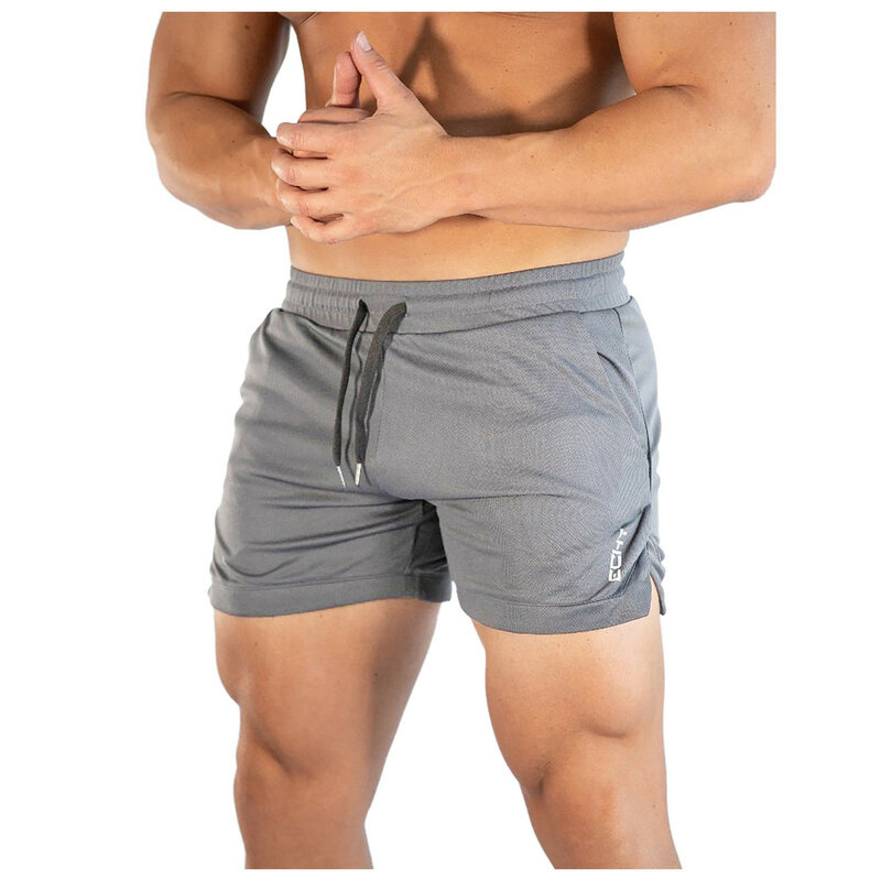 Pantalones cortos de entrenamiento de gimnasio para hombre, ropa deportiva informal, Fitness, correr, rejilla, pantalones cortos de compresión de secado rápido, atletismo