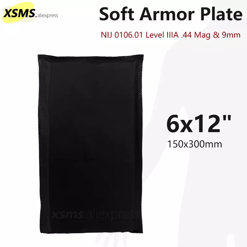 1 Pcs NIJ IIIA 3A Side Soft Bulletproof Plate Ballistic Vest Waist Ballistic Plate Armor Panel 6x12