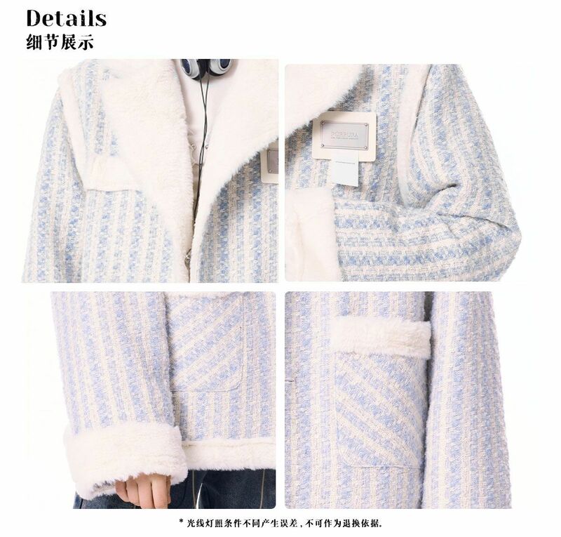 Abrigo Reversible de cordero de nicho coreano para mujer, traje de longitud media, cuello grueso, otoño e invierno, nuevo