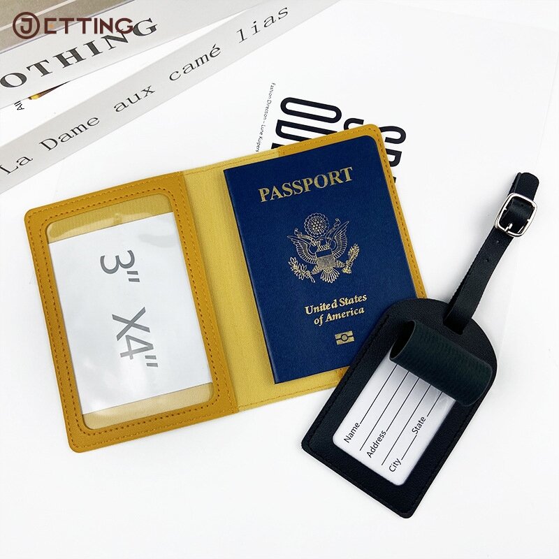 1PCS Portable PU Leather Luggage Tag Suitcase Identifier Label Baggage Boarding Bag Name ID Address Holder Travel Accessories