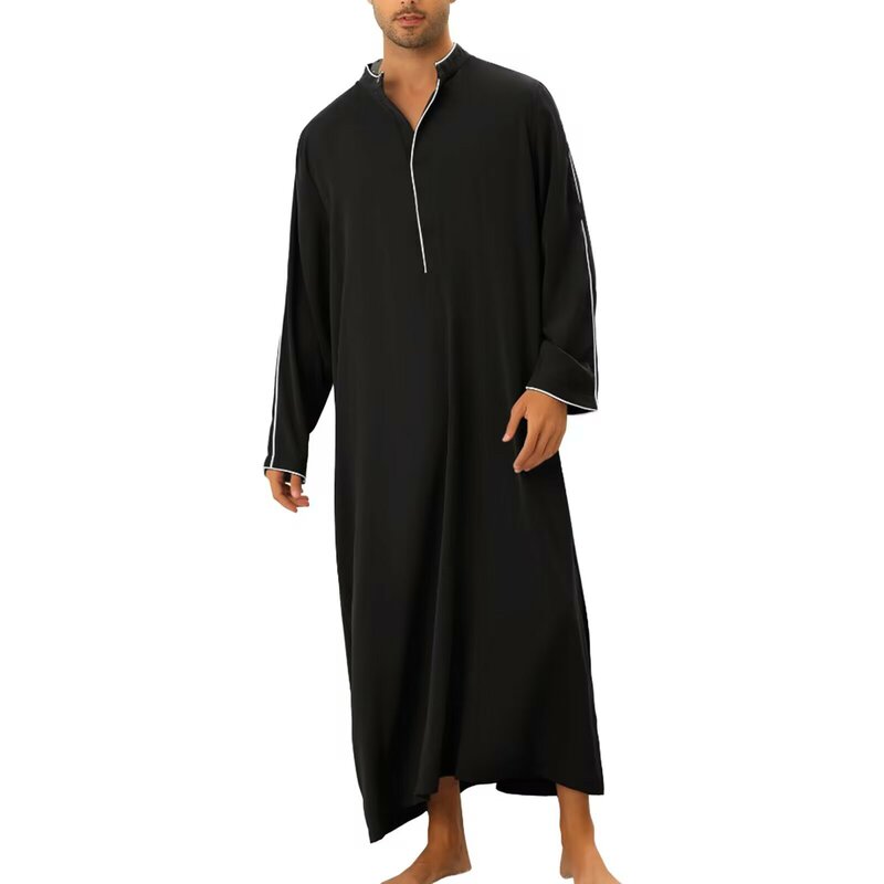 男性のための伝統的なイスラム教徒のドレス,Vネックのシャツ,防水性と防塵性のある生地