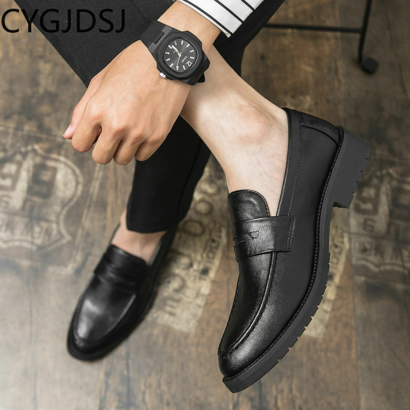 Sapatos de vestido de terno para homens, Oxford Slip on Loafers, vestido de casamento luxuoso, escritório, 2022