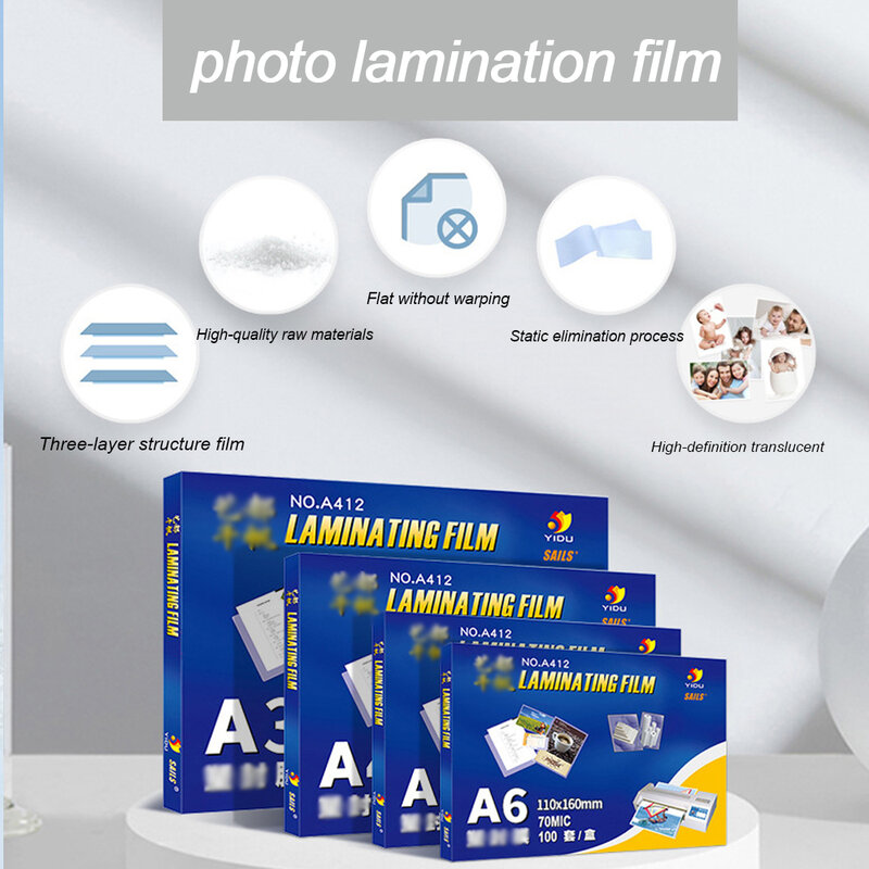 A4 Film Laminasi Termal untuk Kartu File Foto Gambar Kantong Laminasi Film Laminator Aksesori Segel Plastik