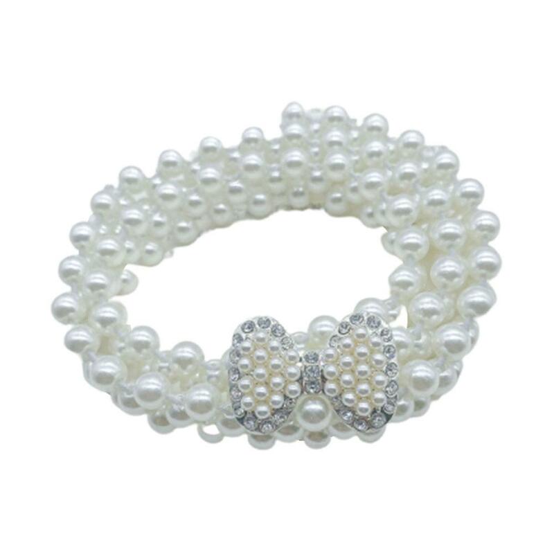 Cintura di perle elastiche per le donne fusciacche di cristallo di strass con perline bianche cintura da sposa Sexy abito da damigella d'onore ragazza vita Ch T4H8