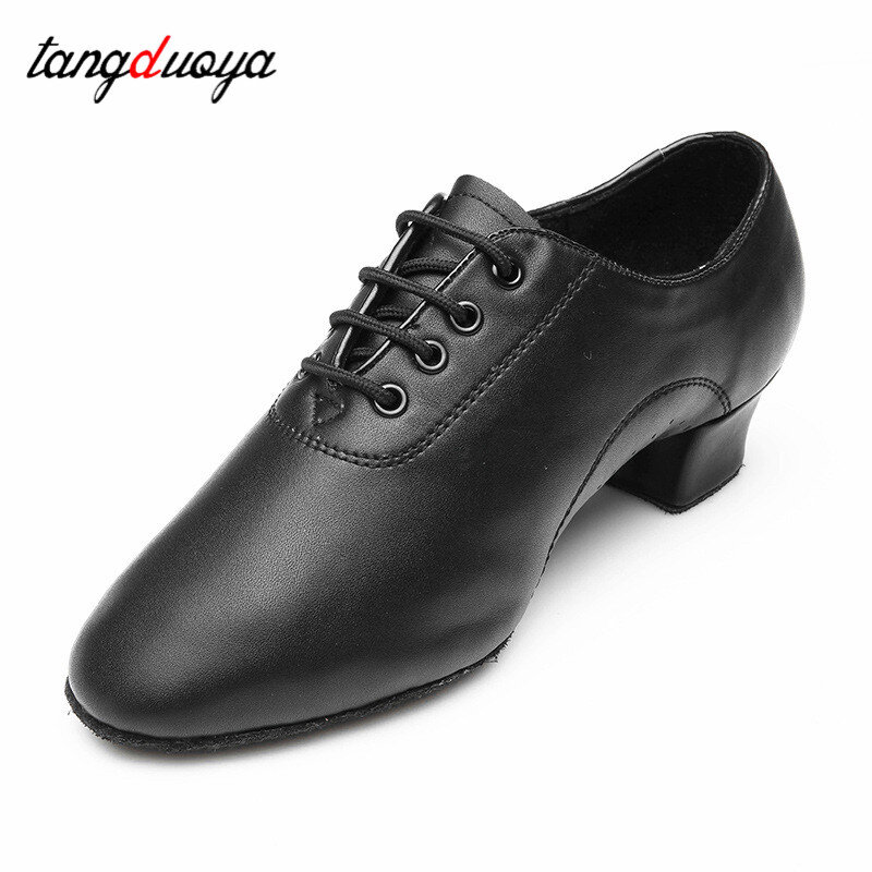 Zapatos de baile latino para hombre y niño, zapatillas de baile de salón, Tango, Jazz, tacones de 3,5 cm, talla 24-45, novedad