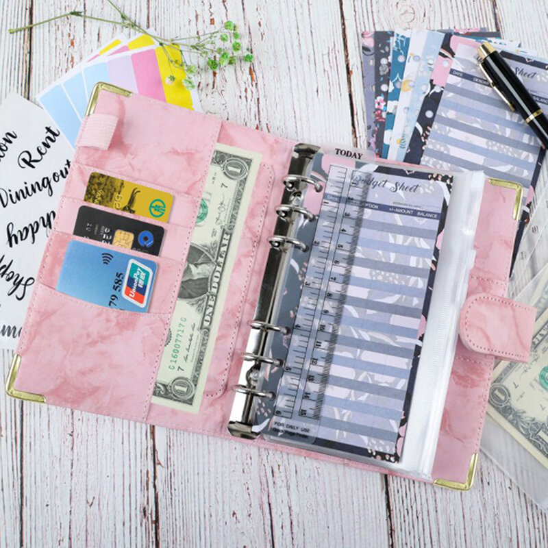 1PC A6 Budget Binder, With Cash Envelopes System, Refillable Budget Planner Organizer, For Cash Budgeting Saving Money