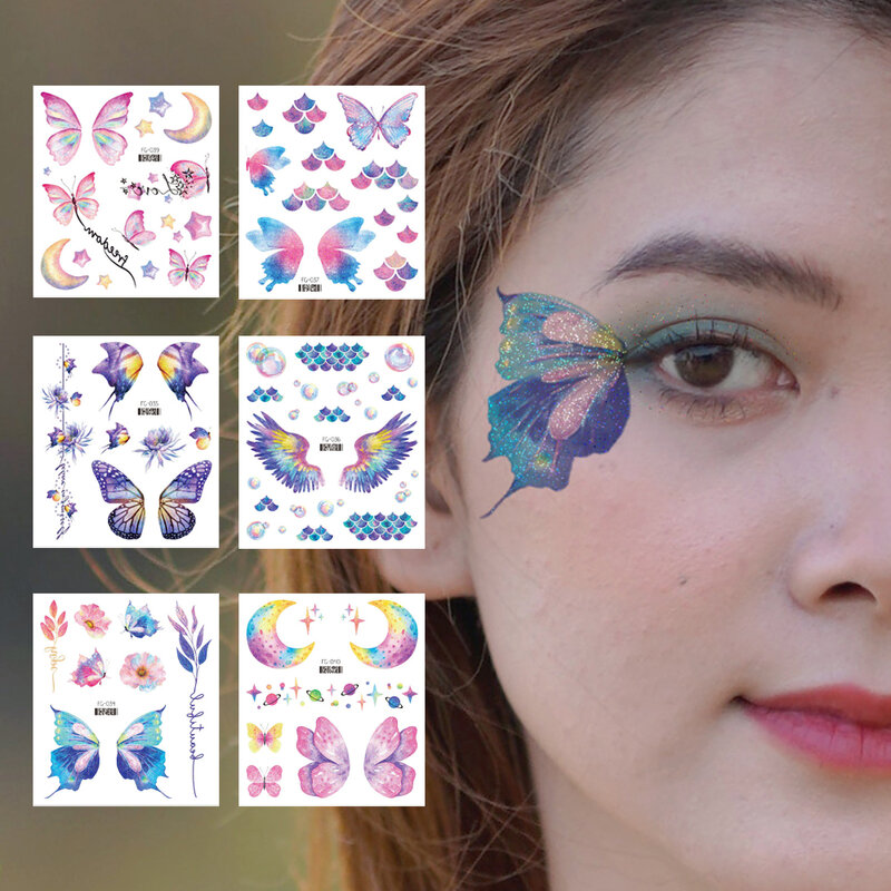 Adesivi per il corpo farfalla impermeabile tatuaggi temporanei modello carino tatuaggio finto per bambini |