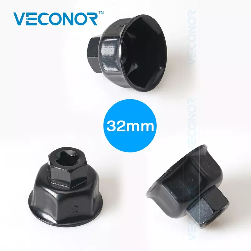 Veconor Minyak Filter Wrench Cap Housing Removal Tool 6 Seruling 27 Mm 32 Mm 36 Mm 1/2 "Drive