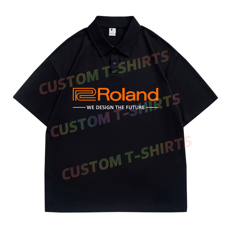 Летняя хлопковая Классическая рубашка-поло Roland, Повседневная футболка оверсайз для мужчин, дышащая модель в стиле хип-хоп