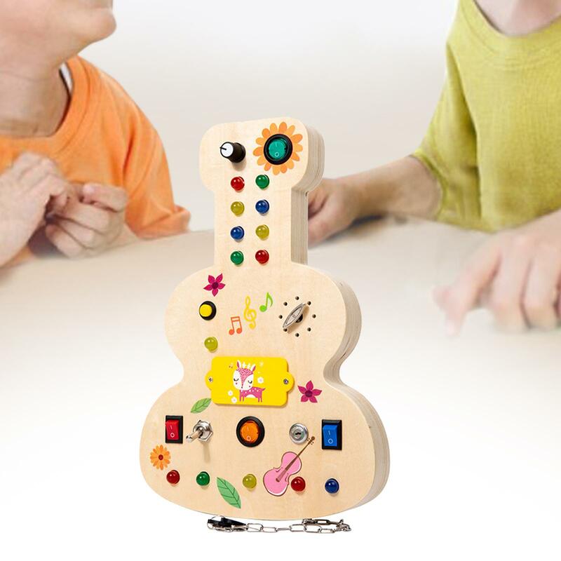 Lights Switch Busy Board Toys com Botões, Brinquedos Educativos Montessori, Habilidades Motoras Básicas para Crianças, Presentes de aniversário para meninos e meninas