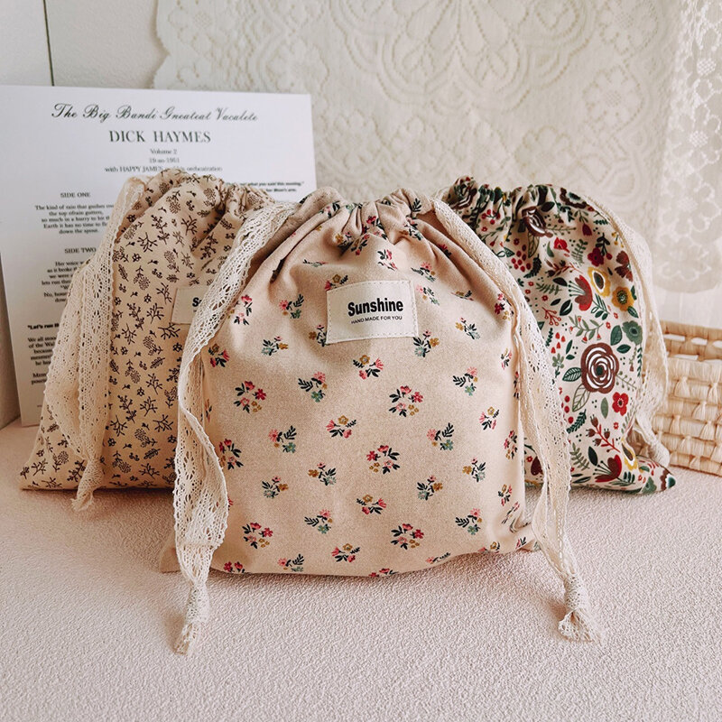 Passeggino Carry Pack borsa da viaggio per pannolini da esterno borsa per mamma con fiori stampati borsa per pannolini per bambini tasca per pannolini in cotone