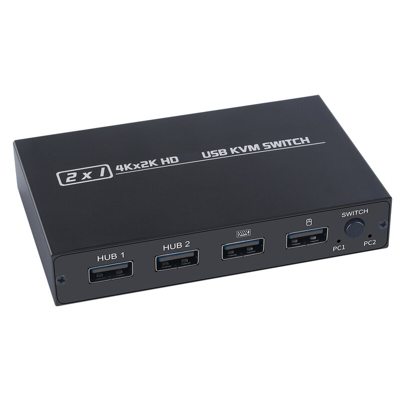 Sakelar KVM kompatibel dengan HDMI 4K USB 2.0 untuk Printer Mouse Keyboard tampilan Video saklar USB pembagi Keyboard