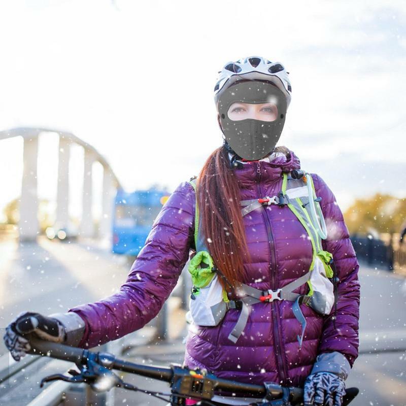 Capa facial de ciclismo respirável para mulheres e homens, cobertura ocular à prova de vento, máscara de pelúcia