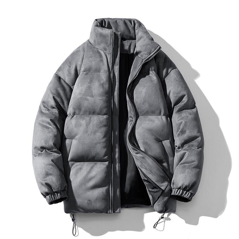 2023 zimowy nowy płaszcz Retro parki męskie różne kolory bąbelkowa kurtka Oversize ciepłe trwały płaszcz Streetwear sztuczny zamsz kurtka pikowana
