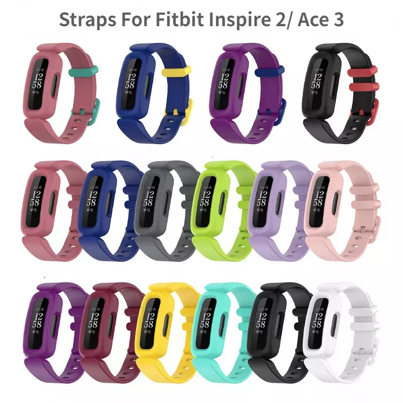Bands for Fitbit Ace 3 Kids Silicone Waterproof Bracelet Accessories Sports Watch Strap Replacement for Fitbit Ace 3 Boys Girls